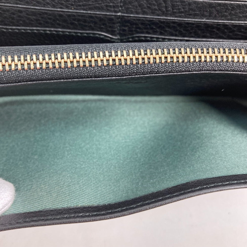 BVLGARI 35963 ロングウォレット MONETE モネーテ フラップ 長財布 レザー レディース ブラック