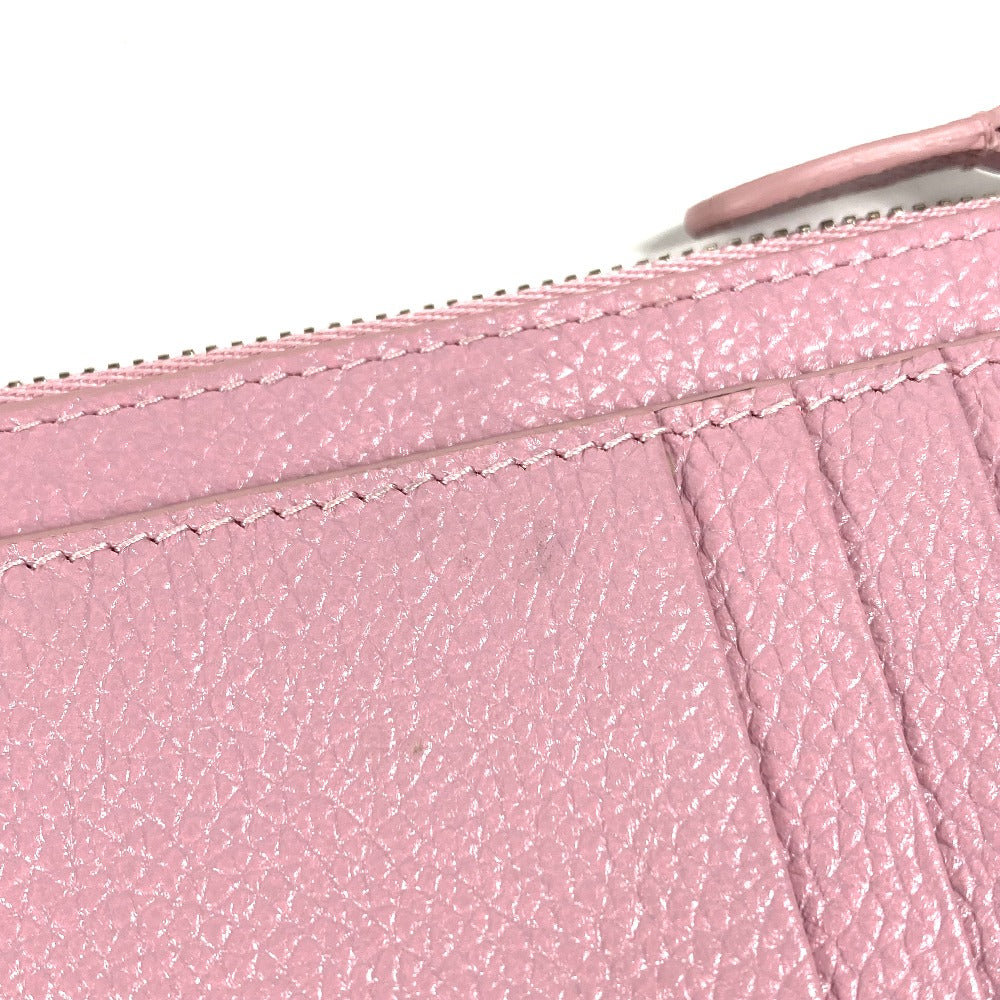 BALENCIAGA 637130 ロゴ フラグメントケース カードケース 名刺入れ パスケース コインケース レザー レディース ピンク
