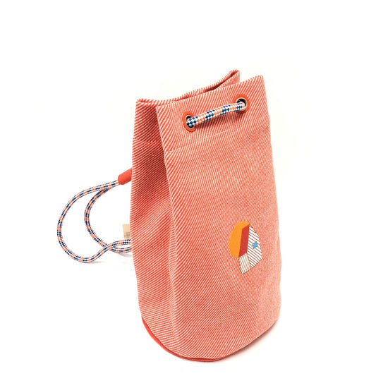 HERMES エポペ ダッフルバッグ 巾着 バッグ カバン 斜め掛けバック 肩掛けバッグ ショルダーバッグ キャンバス キッズ オレンジ