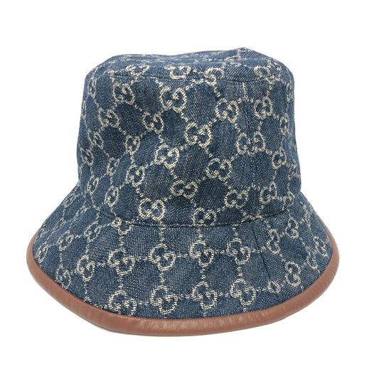 GUCCI 576371 GG デニム バケットハット 帽子 ハット帽子 ハット ハット コットン レディース ブルー - brandshop-reference