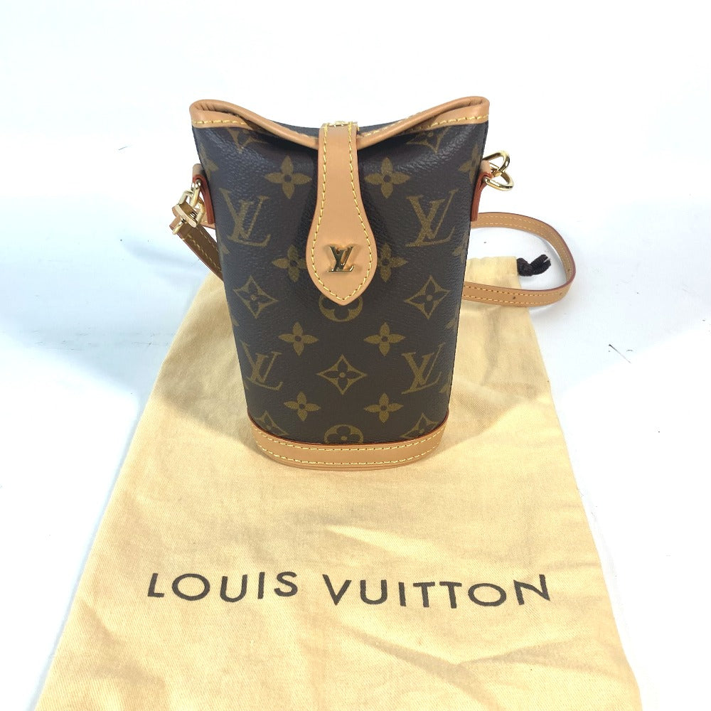LOUIS VUITTON M80874 モノグラム フォールド ミー ポーチ 斜め掛け 肩掛け ポシェット ショルダーバッグ モノグラムキャンバス レディース ブラウン