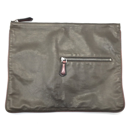 Berluti カリグラフィ インサイド カバン セカンドバッグ クラッチバッグ レザー メンズ ブラウン系