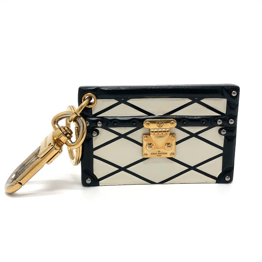 LOUIS VUITTON M00004 トランク プティット マル カバン キーホルダー チャーム キーリング メタル レディース ホワイト ホワイト×ブラック×ゴールド