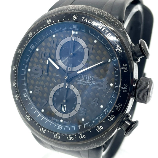 ORIS 7611 クロノグラフ TT3 CHRONOGRAPH BLACK 自動巻き 腕時計 チタン メンズ ブラック ブラック