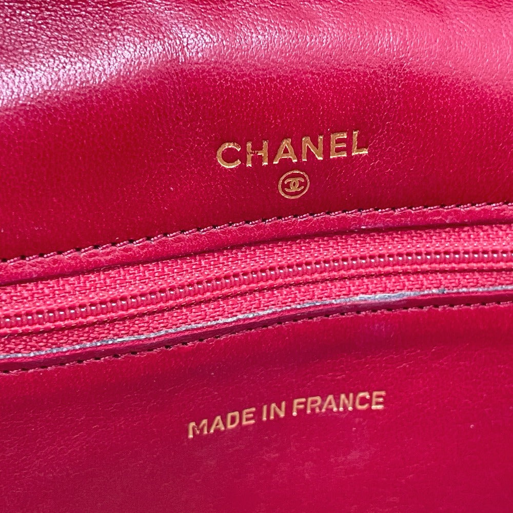 CHANEL Bicolor Coco Mark Chain Shoulder Bag in Lambskin, Red