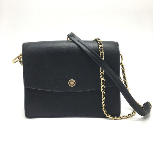 Tory Burch ロゴ チェーン カバン 斜め掛け ショルダーバッグ レザー レディース ブラック