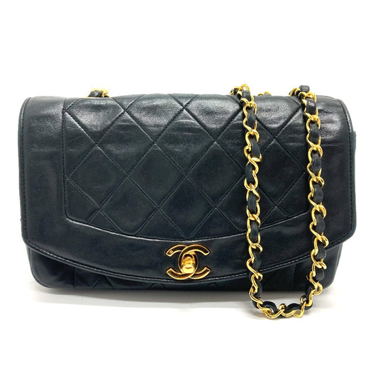 CHANEL CCココマーク ダイアナ22 ダイアナ 22 カバン シングルチェーン ショルダーバッグ ラムスキン レディース ブラック