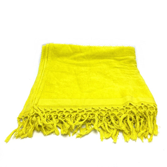 LOEWE Paula's Ibiza Fringe Large Towel, Fabric, Interior Accessories, Cotton, Unisex, Yellow