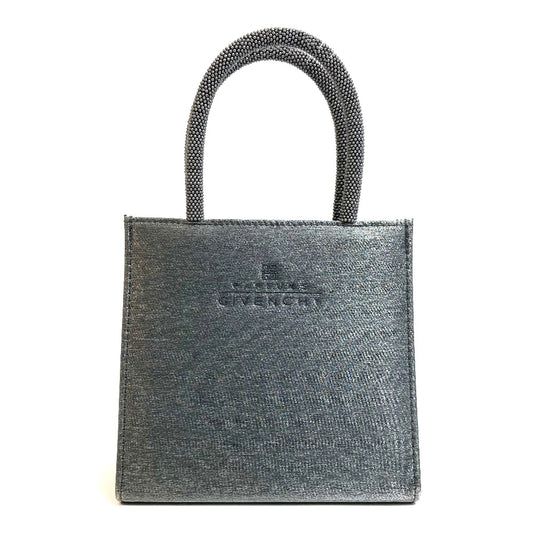 GIVENCHY ロゴ ミニ カバン トートバッグ ハンドバッグ ナイロン レディース グレー