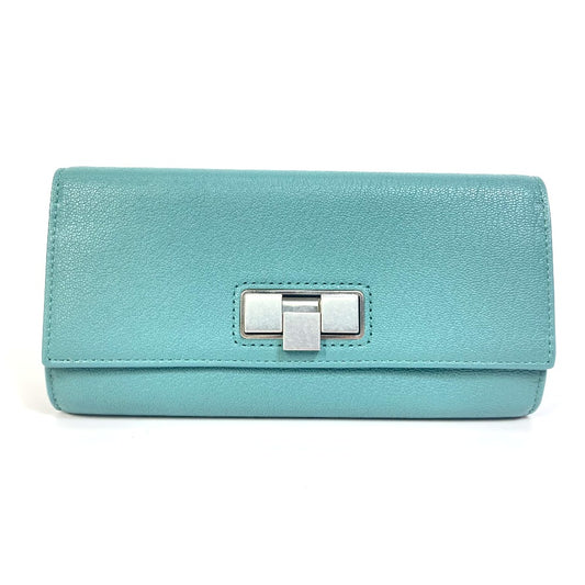 BOTTEGA VENETA 629557 Bifold Continental Wallet, Women's Leather, Blue