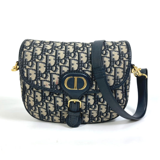 Dior M9319UTZQ Oblique BOBBY Crossbody Pochette bag Shoulder Bag Canvas/Leather Navy Used