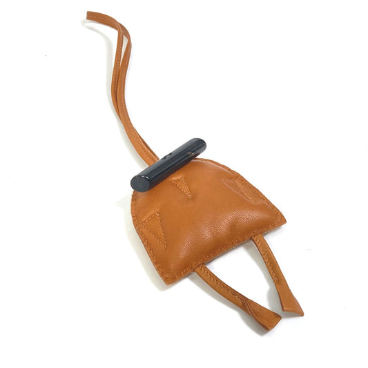 HERMES Key Holder petit h petit h owl bag charm Bag Charm Leather / Buffalo horn Brown Used