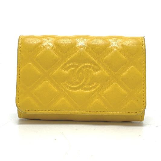 CHANEL CC Mark CC logo DiamondCC Keys with 4-ring key holder Key Case Calfskin yellow Used
