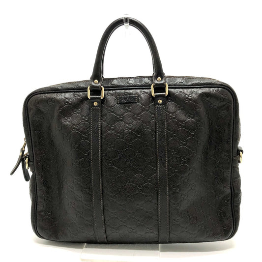 GUCCI 201480 GG Guccissima line Hand Bag Bag Briefcase Document Bag Business bag Leather Brown Used