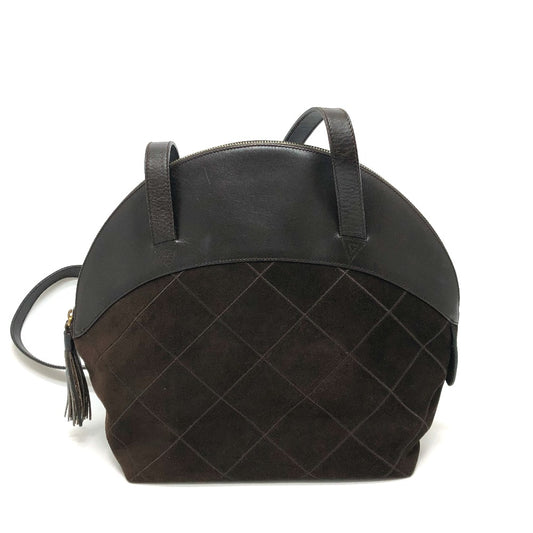 Salvatore Ferragamo Quilted bag shawl Shoulder Bag Suede / Leather Brown Used