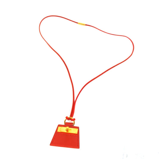 HERMES Fashion Accessories Mon Petit Kelly PM Mon Petit Kelly PM Accessories Necklace Swift Cible Brown/GoldHardware Used