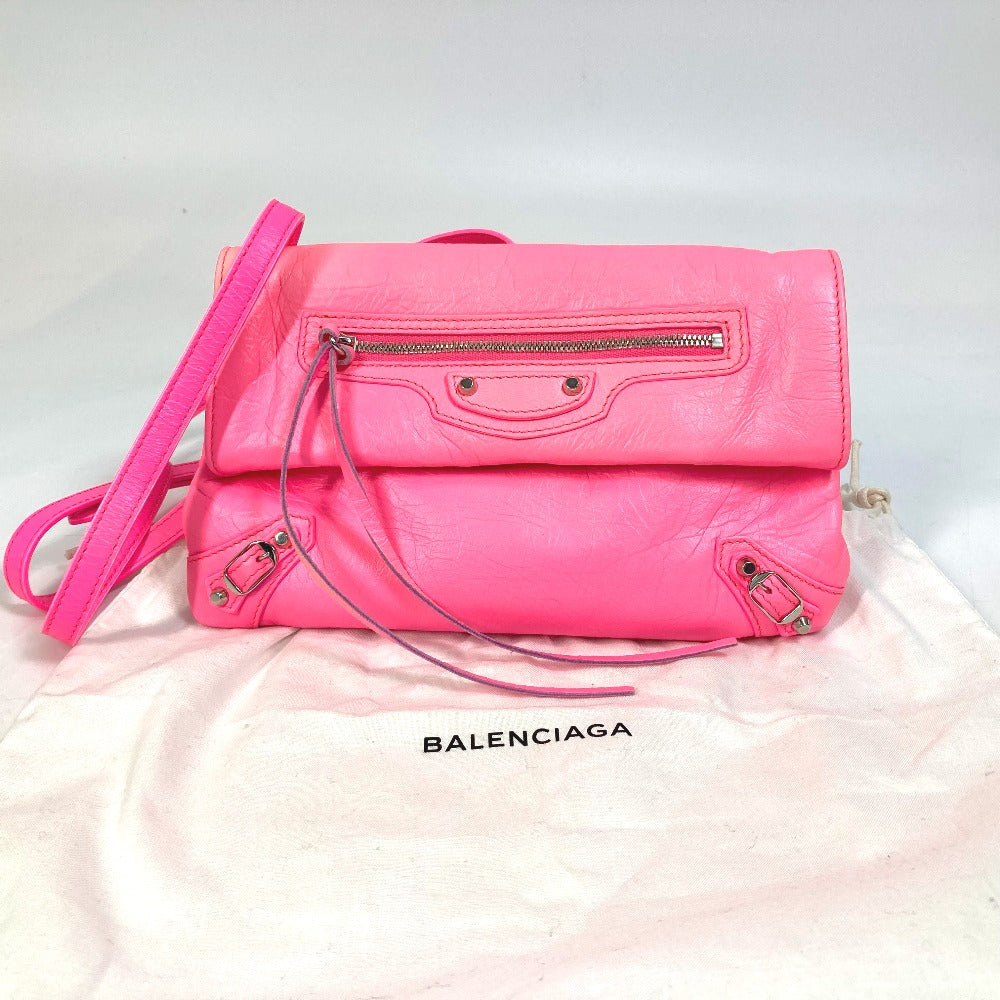 BALENCIAGA 431650 Classic Envelope Pochette Bag, 2-Way Shoulder Bag, Crossbody Bag, Clutch Bag, Leather, Women's, Pink
