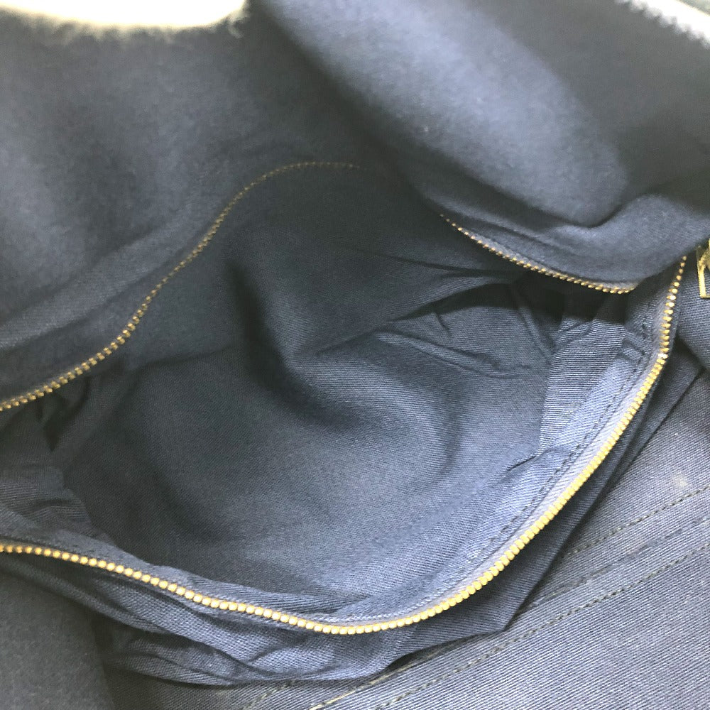 CELINE C Macadam Horse-Drawn Carriage Vintage Handbag Boston Bag Canvas/Leather Women's Navy