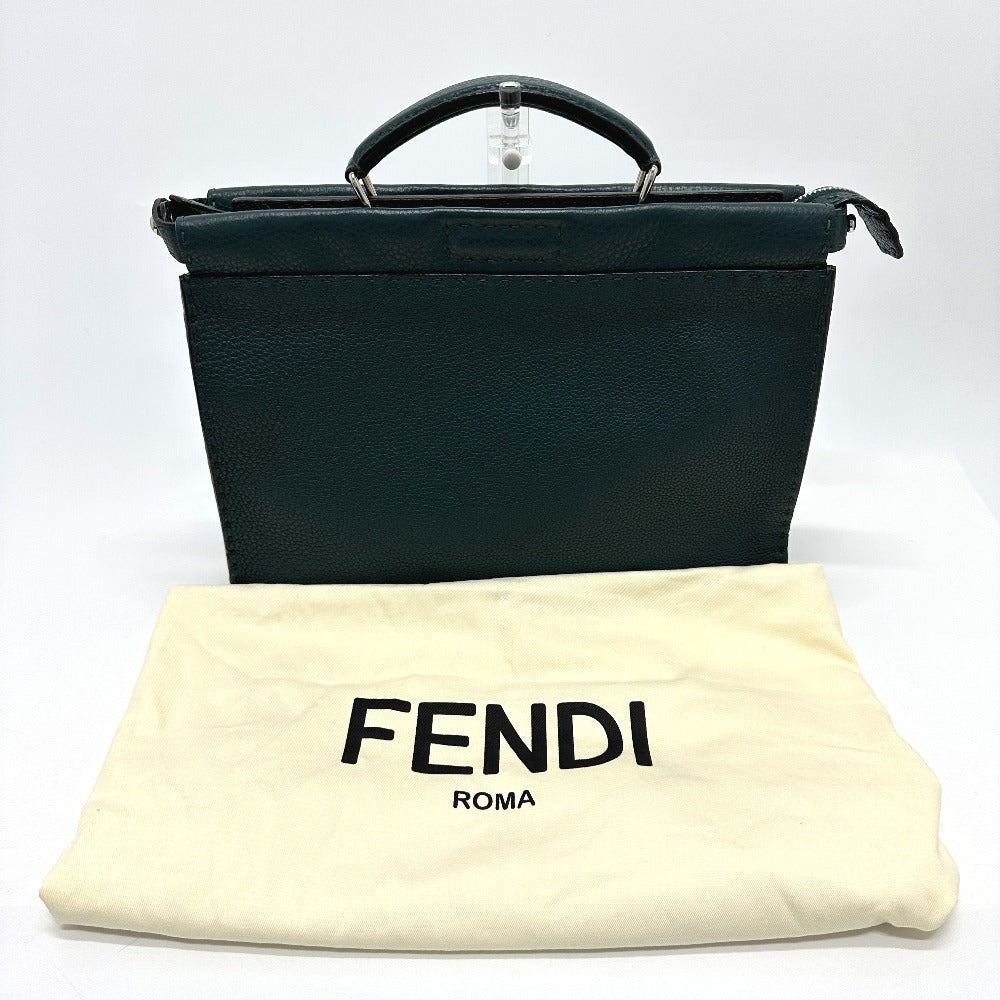 FENDI 7VA406 Selleria Monster Iconic Peekaboo Fit Business Bag, Leather, Unisex, Blue