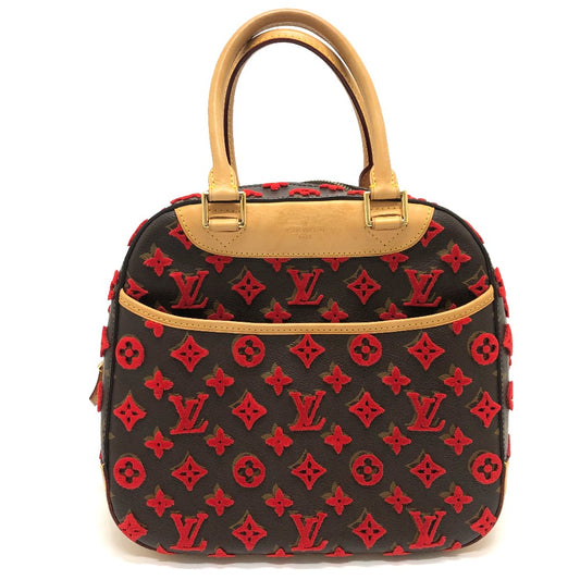 LOUIS VUITTON M40922 モノグラム 3Dタフタージュ ドーヴィルキューブ カバン ハンドバッグ モノグラムキャンバス レディース ブラウン/レッド