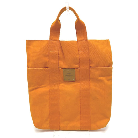HERMES フールトゥカバス ハワイフレンチ フェスティバル トートバッグ キャンバス レディース オレンジ