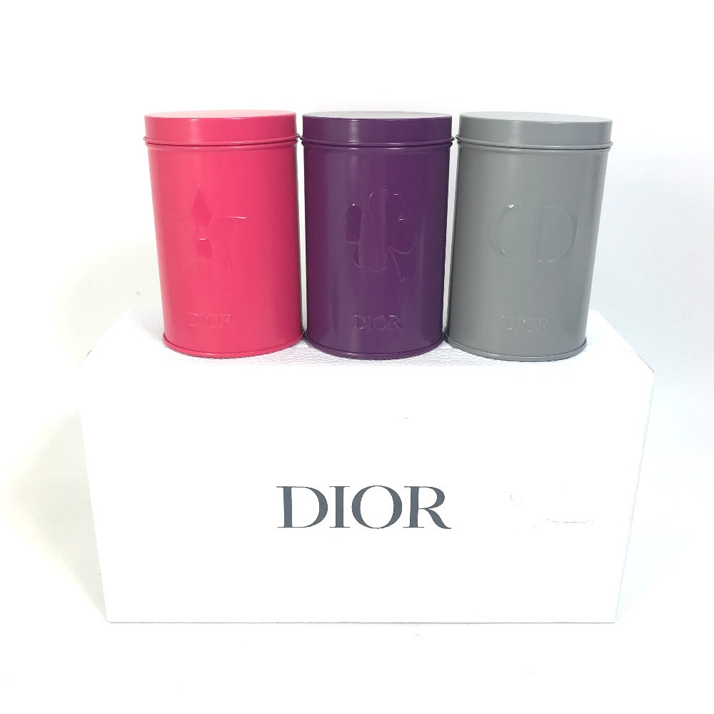 Dior CD Logo 3-Color Set of 3 Boxes, Interior Pouches, Metal, Women's, Gray/Pink/Purple