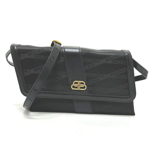 BALENCIAGA 580161 ロゴ SHIFT BAG M 2WAY カバン ショルダーバッグ ナイロン/レザー レディース ブラック