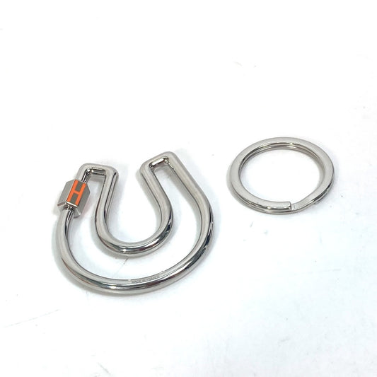 HERMES Hロゴ チャーム フェラ ア シュバル ホースシュー 馬蹄 蹄 馬 馬の蹄 シュバル キーリング メタル ユニセックス シルバー