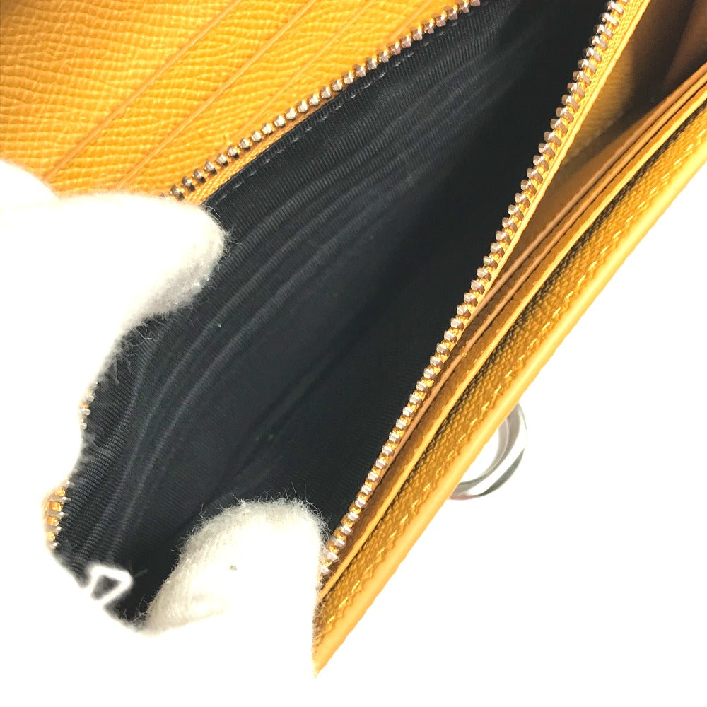 BVLGARI Bvlgari Logo Clip Bifold Leather Wallet for Women, Gray and Yellow
