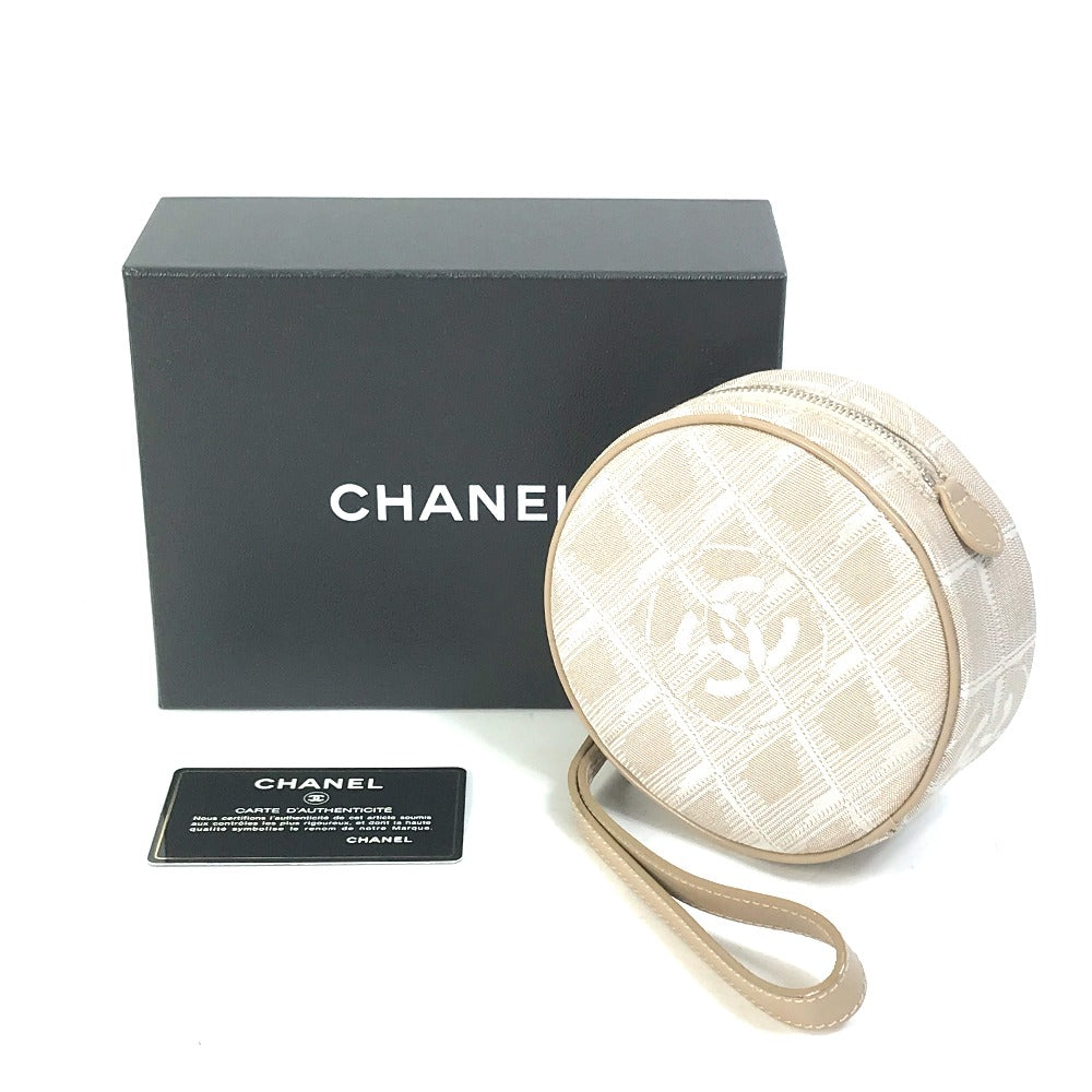 CHANEL A17682 ココマーク ニュートラベルライン ポシェット ポーチ キャンバス レディース ベージュ