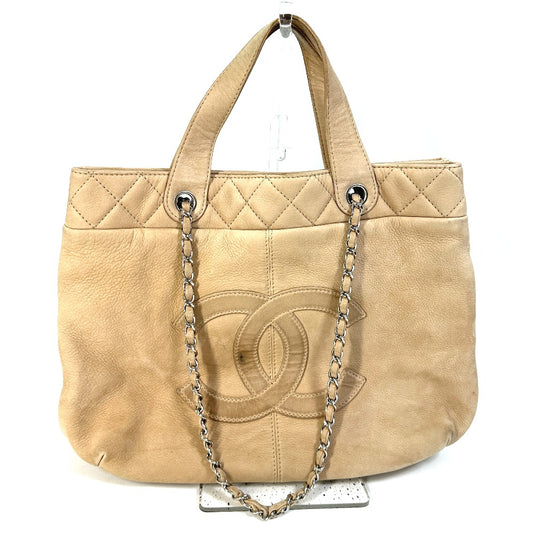CHANEL ココマーク チェーンバッグ 2WAYバッグ トートバッグ カバン ショルダーバッグ スエード レディース ベージュ