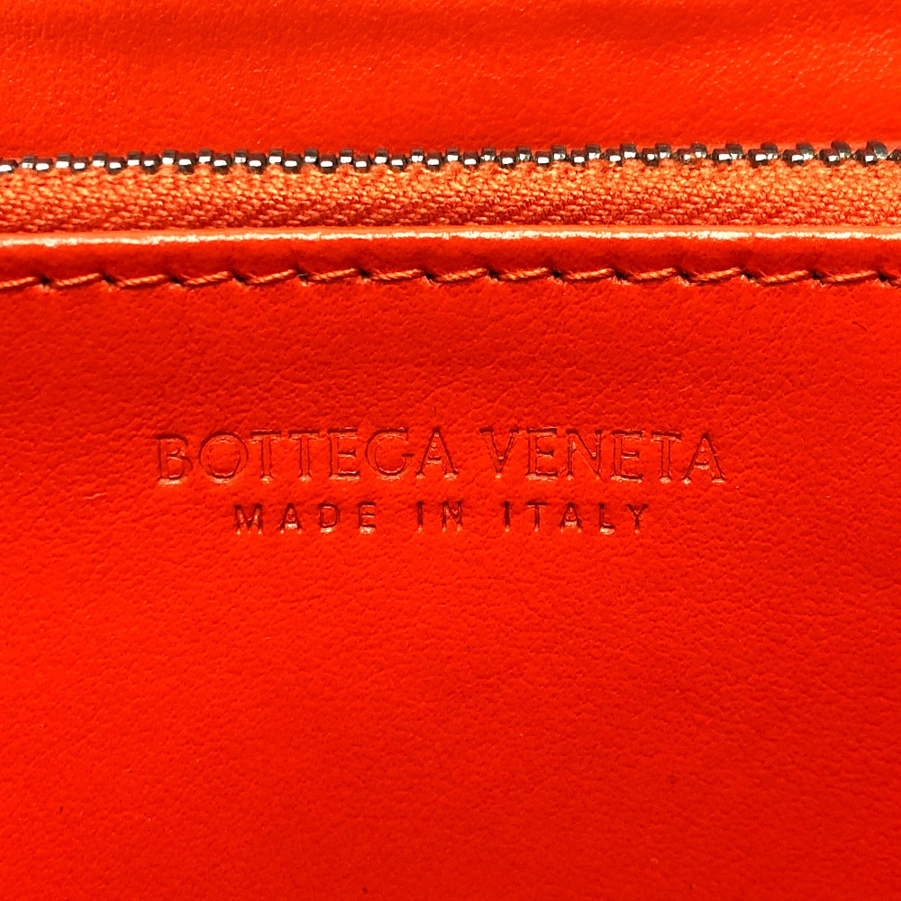 BOTTEGA VENETA 593217 Round Zip Long Wallet Leather Men's Orange