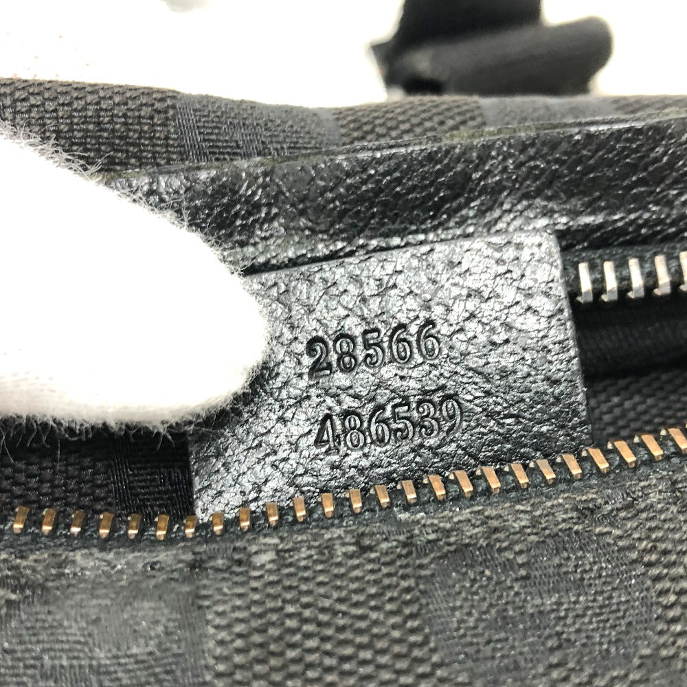 GUCCI 28566 GG Body Bag, Belt Bag, Waist Bag, GG Canvas/Leather, Men's, Black