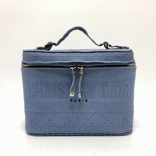 Dior カナージュ エンブロイダリー バニティバッグ キャンバス レディース ブルー