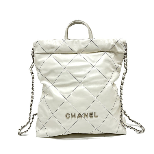 CHANEL AS3313 ハンドバッグ 2WAYバッグ CHANEL22 スモール チェーン リュックサック リュックサック ラムスキン レディース ホワイト