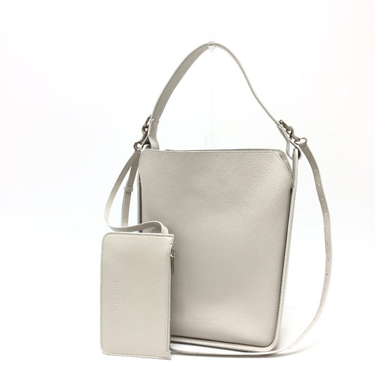BALENCIAGA 659920 North South 2-Way Shoulder Bag, Leather, Women's, White