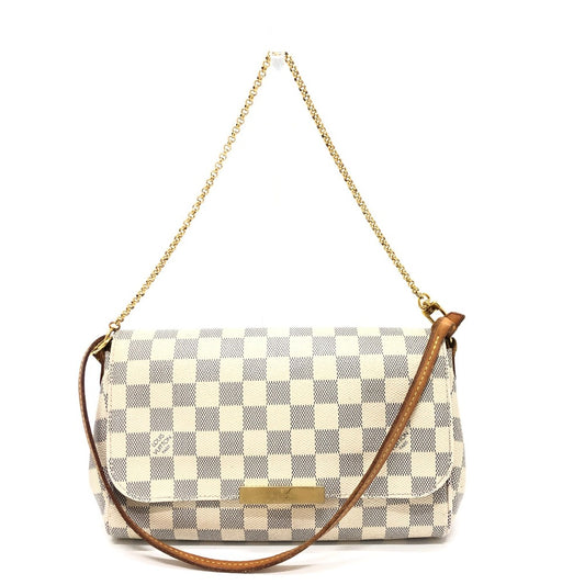 LOUIS VUITTON N41275 ダミエアズール フェイボリットMM 3WAYバッグ チェーン ショルダーバッグ ダミエアズールキャンバス レディース ホワイト