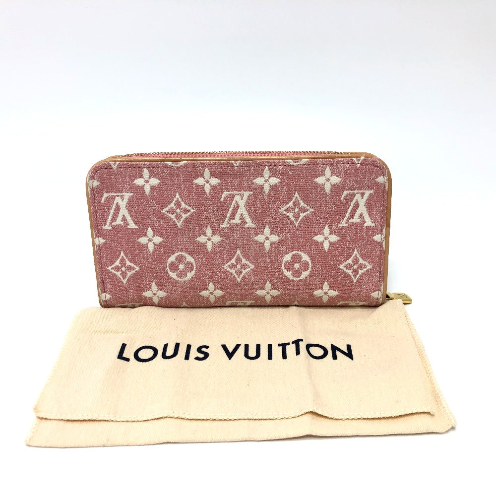 LOUIS VUITTON M81182 モノグラムデニム ジッピーウォレット ラウンドファスナー 長財布 モノグラムデニム レディース ピンク