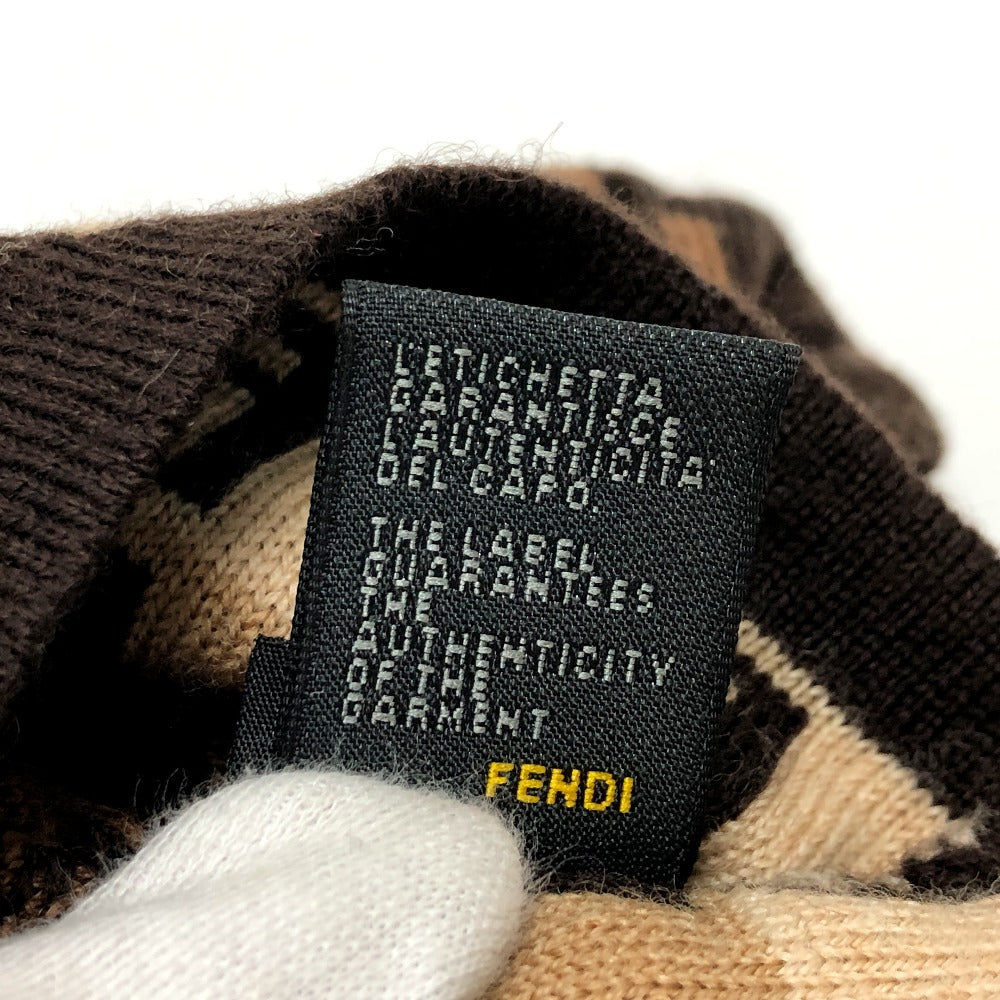 FENDI ズッキーノ ズッカ 帽子 ニット帽 ウール レディース ブラウン