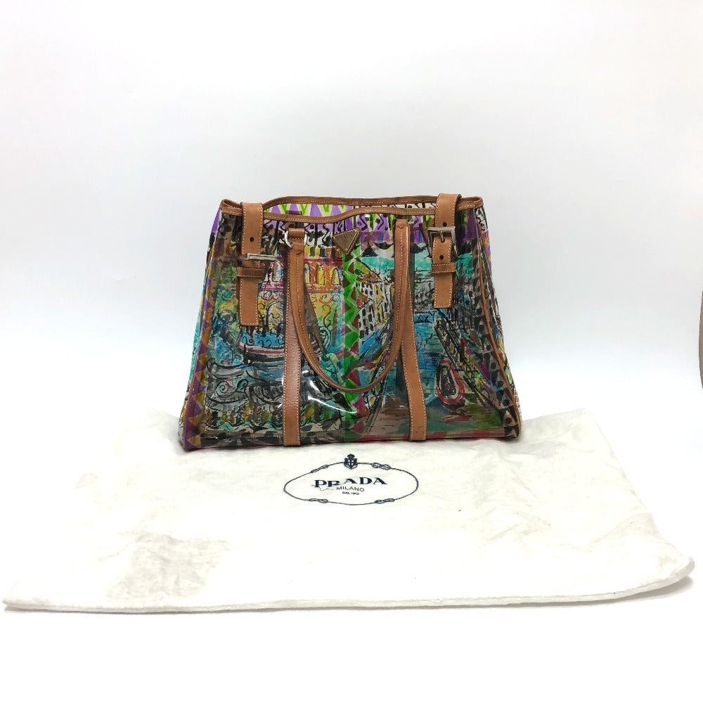 PRADA BR2515 ベネチアプリント トートバッグ ビニール/レザー レディース マルチカラー