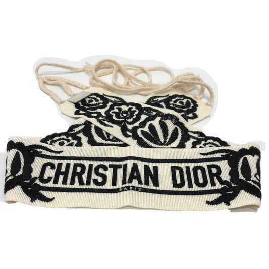 Dior メキシカンフラワーベルト エンブロイダリー ロゴ 刺繍 ズボン用ベルト ベルト キャンバス レディース ホワイト