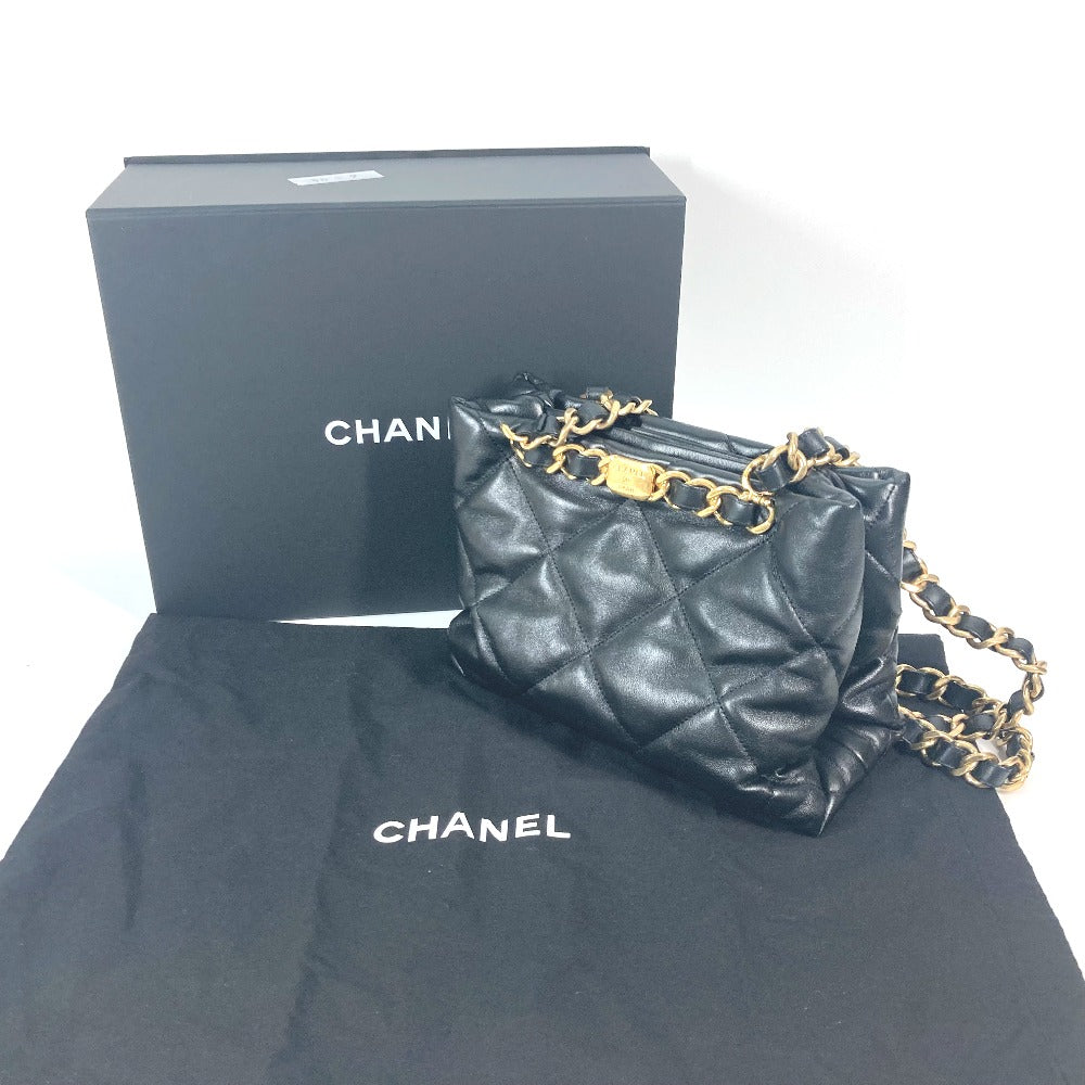 CHANEL AS3502 チェーンバッグ キルティング マトラッセ スモールショッピングバッグ カバン CC ココマーク ショルダーバッグ ラムスキン レディース ブラック