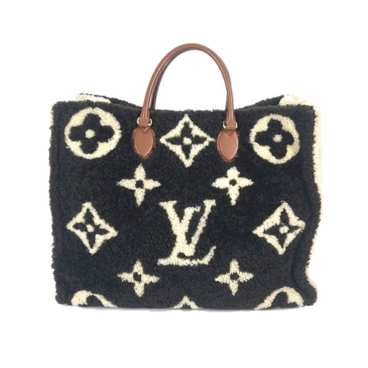 LOUIS VUITTON M55420 モノグラム・テディ オンザゴー GM トートバッグ 2WAYバッグ カバン ファー ショルダーバッグ レザー レディース ブラウン