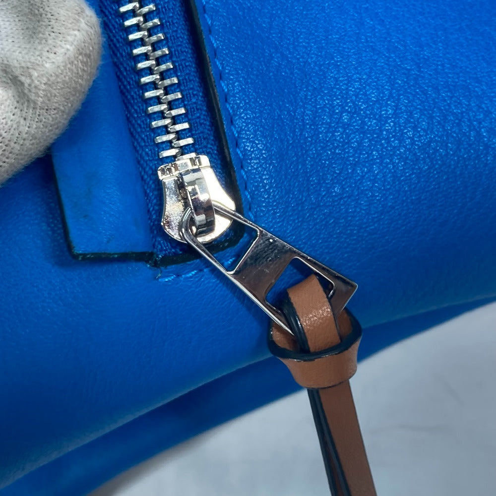 LOEWE カバン バイカラー アントン クロス ショルダーバッグ レザー レディース ブルー