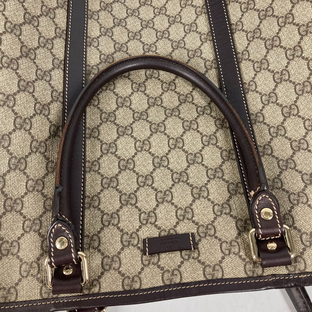 GUCCI 228668 GG Plus Vertical Tote Bag Shoulder Bag PVC/Leather Men's Beige