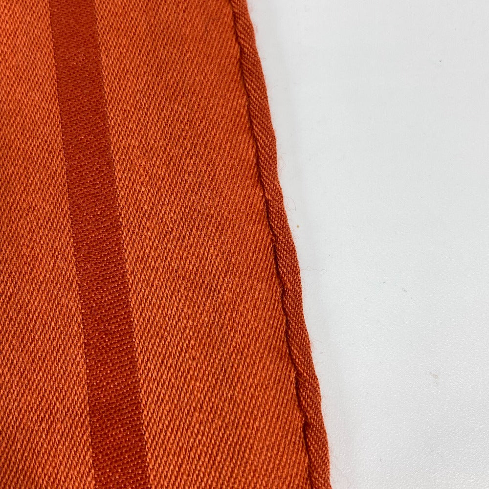 HERMES 馬柄 シュバル 大判 ショール マフラー フリンジ ストール ウール レディース オレンジ