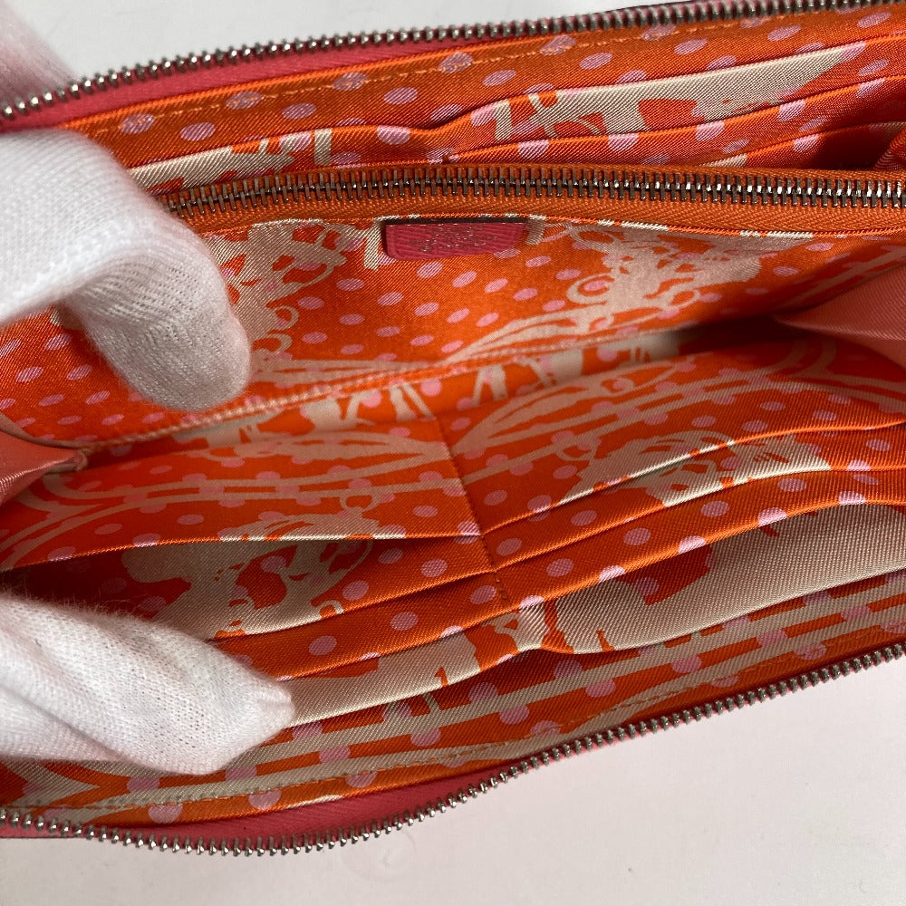HERMES ロングウォレット アザップロング シルクイン ラウンドファスナー 長財布 エプソン レディース ピンク