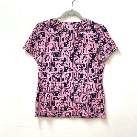 HERMES アパレル 半袖 ブライズ ド ガラ アン デソルドレ アパレル トップス 半袖Tシャツ コットン レディース ピンク