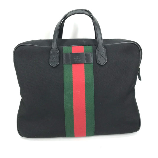 GUCCI 630922 シェリーライン ビジネスバッグ カバン ハンドバッグ ショルダーバッグ トートバッグ レザー/キャンバス レディース ブラック