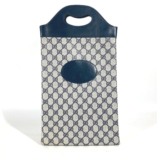 GUCCI オールドグッチ GGプラス カバン クラッチバッグ ハンドバッグ PVC/レザー レディース ネイビー